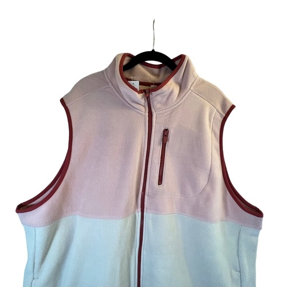Hyba Women's Vest Size 2X Polar Colour Blocked Pink Tan Sleeveless - Picture 3 of 14